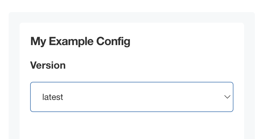 Dropdown item type on config screen